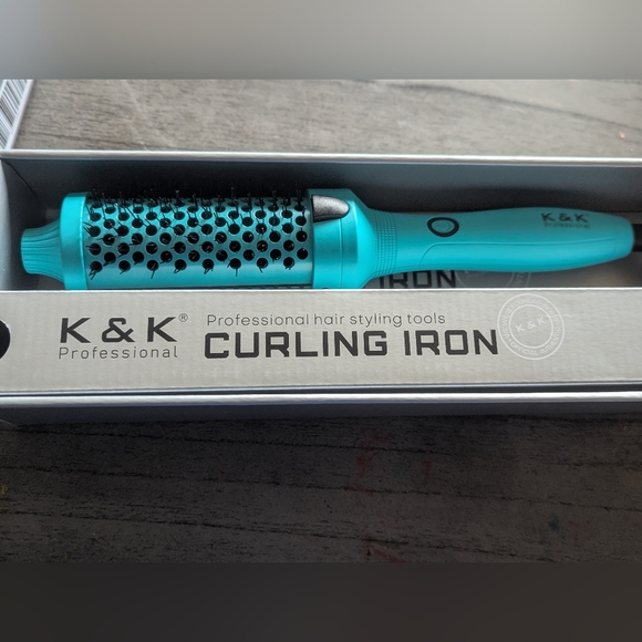 K&K Professional 45mm Curling Iron Brush Ionic Thermal Hair Tool Blue - Picture 8 of 8